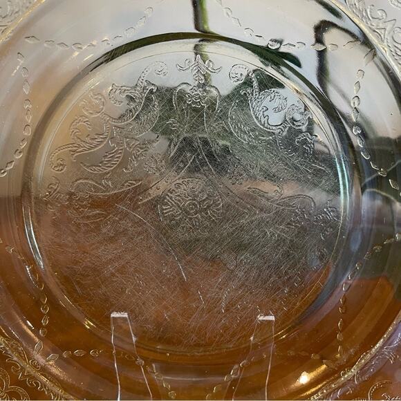Federal Madrid Amber Depression Glass Plate 9” – Antique (1932–1938) - Picture 3 of 11